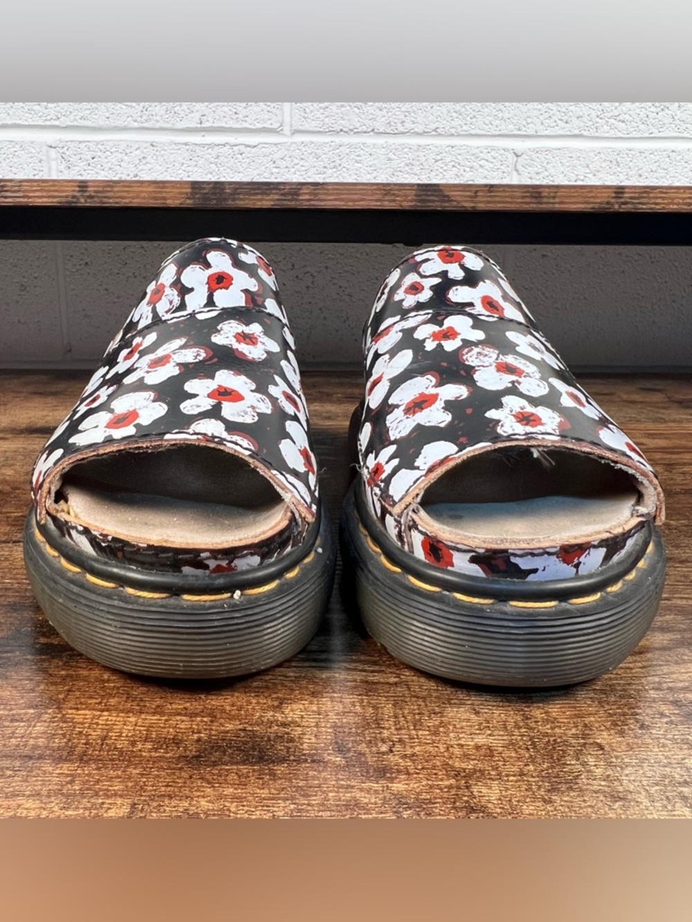 Dr Martens Y2K Vintage Floral Slides Flawed Women's US 7 Made in England - Picture 3 of 14